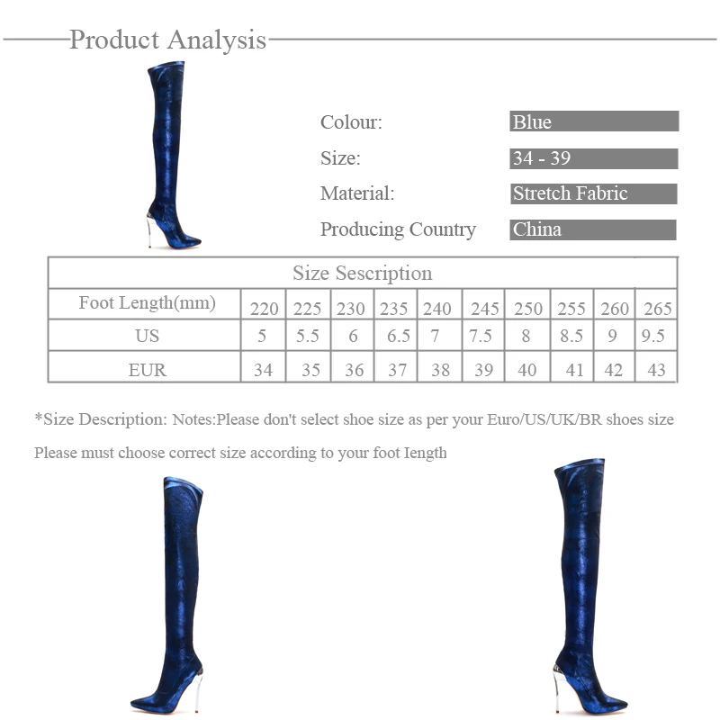 COCOAFOAL Winter Women's Over The Knee Boots Leopard Print Sexy High Woman Plus Size Blue Thigh Fashion | Обувь