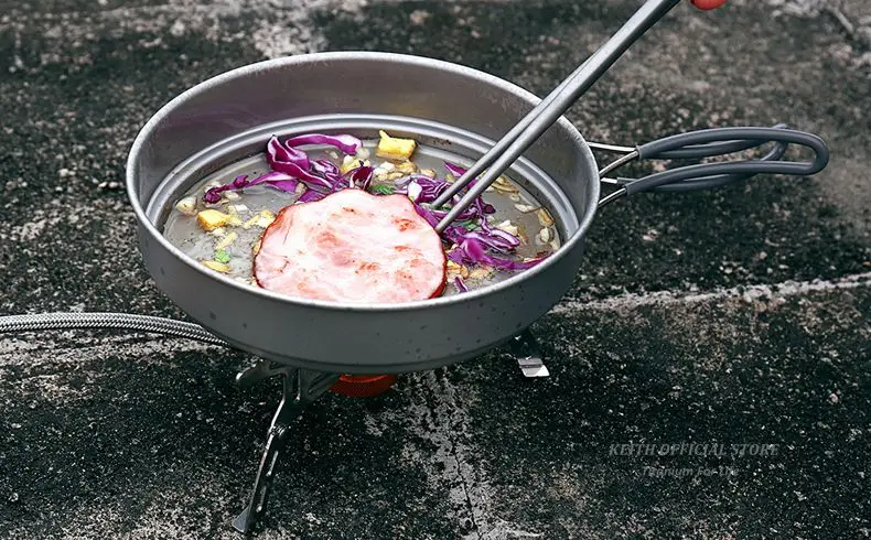 Кейт Титан Кухонная посуда складной Кухонная посуда Открытый Отдых Чаши Кемпинг горшок Наборы Пособия по кулинарии горшок 1.25L+ Сковорода 800 мл титановая посуда для туризма походная посуда туризм и походы Ti6017