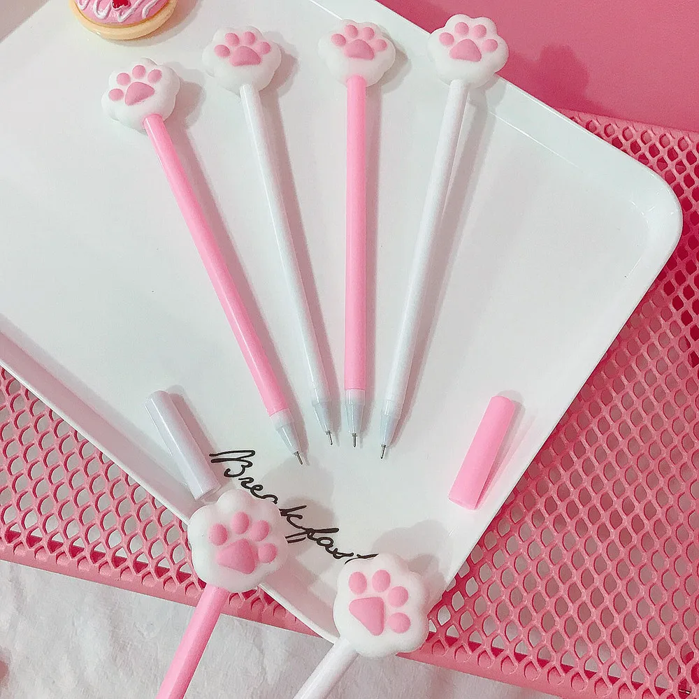 2 шт./лот Kawaii милый кот Paw розовое сердце гелевая ручка подпись ручка Эсколар Papelaria школьные офисные поставки рекламный подарок