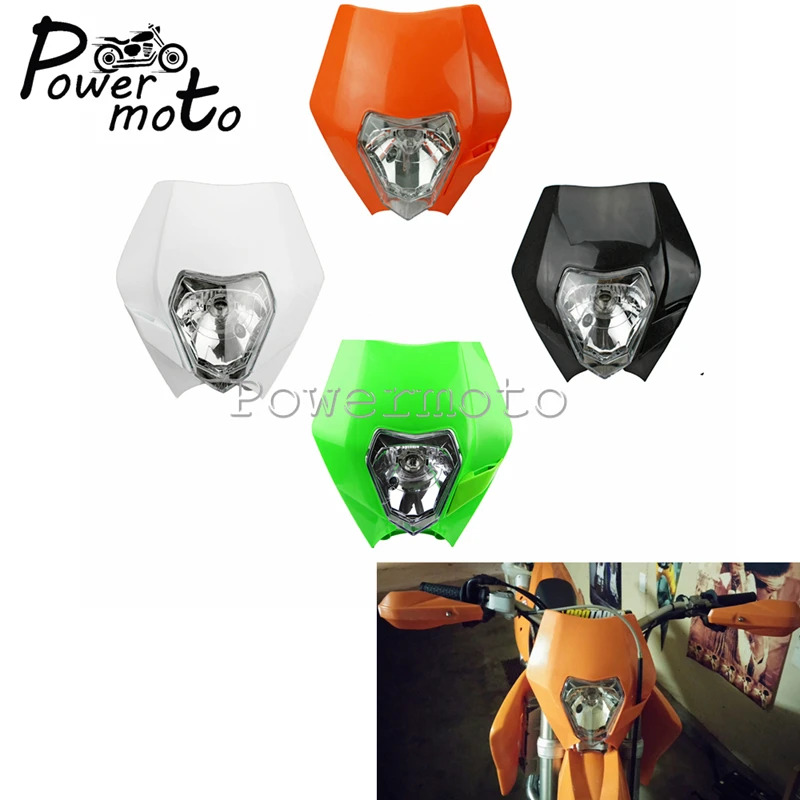 Мотокросс оранжевого и белого цветов в Стиле Хип цвета: черный зеленый фары для