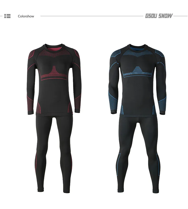 

GSOU SNOW Brand Ski Underwear Women Men Long Johns Skiing Suit Quick Dry Thermal Ski Jacket Pants Breathable Winter Outdoor Coat