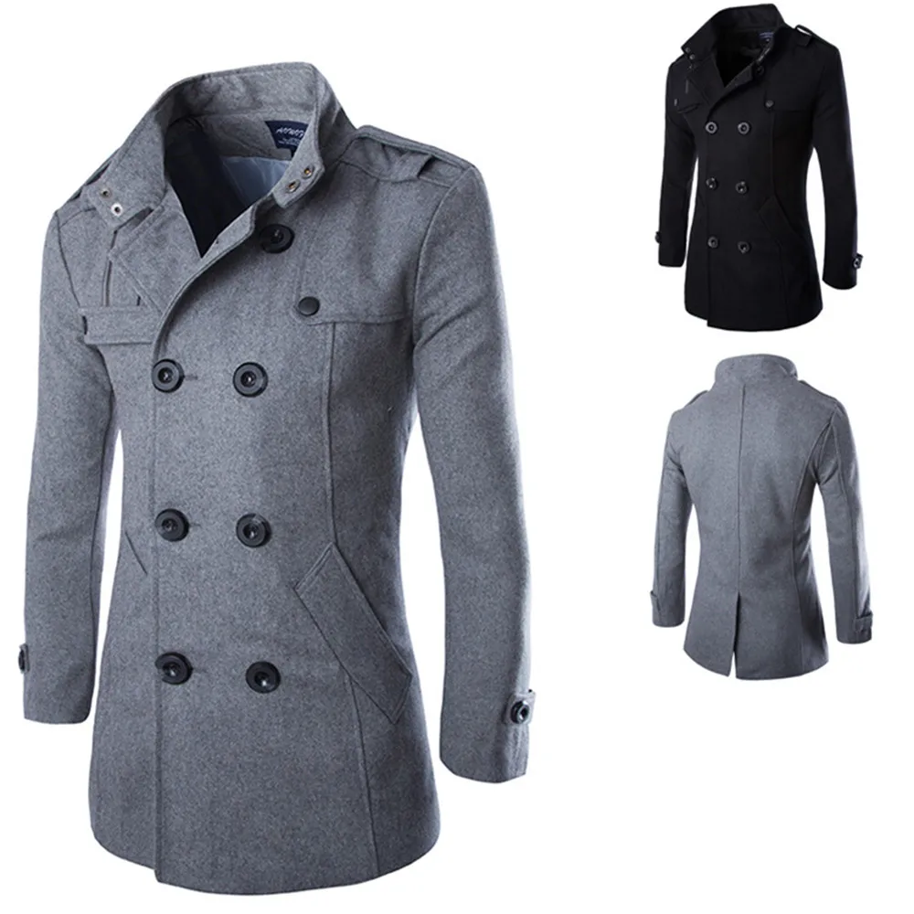 Мужская зимняя куртка пальто с длинным разрезом ветрозащитное Jaqueta Masculina Veste