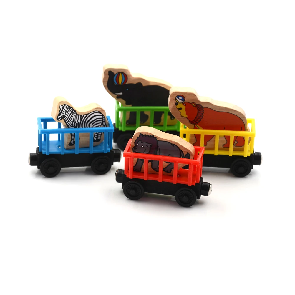 

2018 Newest Baby Animals Wooden Trains Model Toy Magnetic Train Kids Christmas Toys Gifts for Children