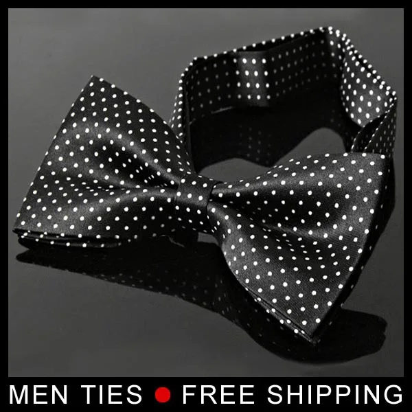 NEW Arrival Hot Sale Men Imitation Silk Tuxedo Adjustable Neck Bowtie Bow Tie with Dot Drop Shipping Free Shipping