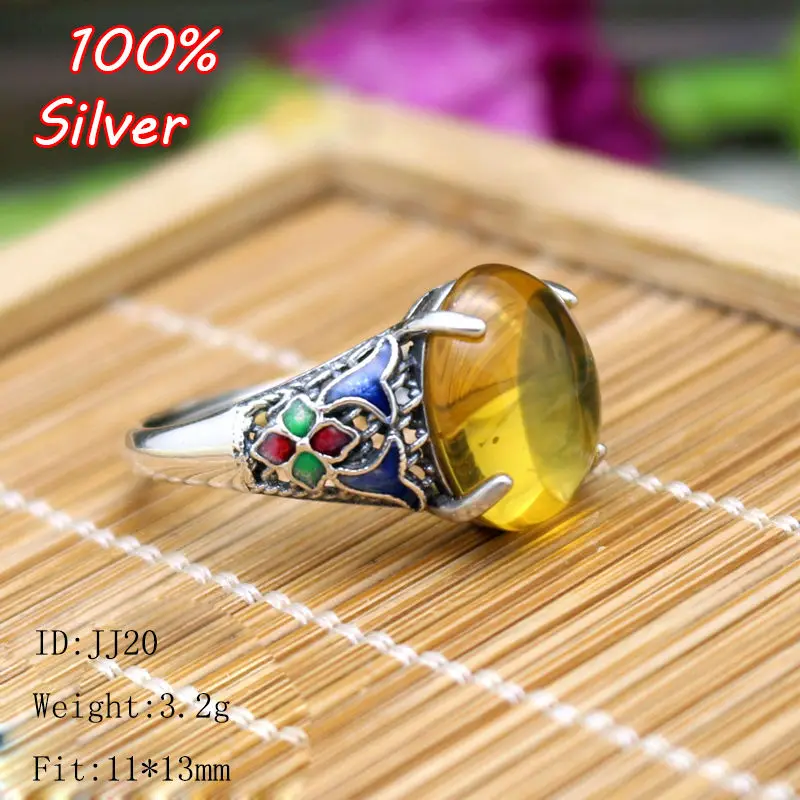 100% Стерлинговое Серебро цветное Ювелирное кольцо пустая форма 11*13 мм