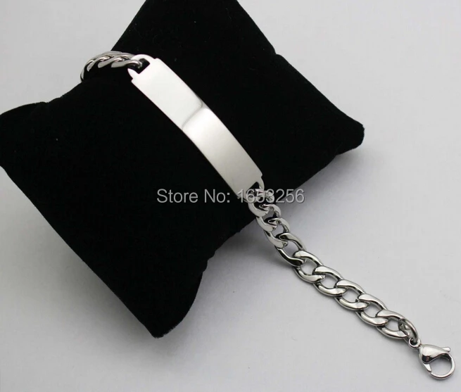 

Lot 5pcs in bulk Jewlery Stainless Steel Smooth NK Curb Chain Link ID Bracelet For Women Women 6mm 8 inch