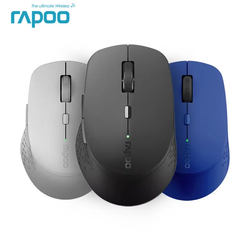 New Rapoo M300 Multi-mode Silent Wireless Mouse with 1600DPI Bluetooth 3.0/4.0 RF 2.4GHz for Three Devices Connection