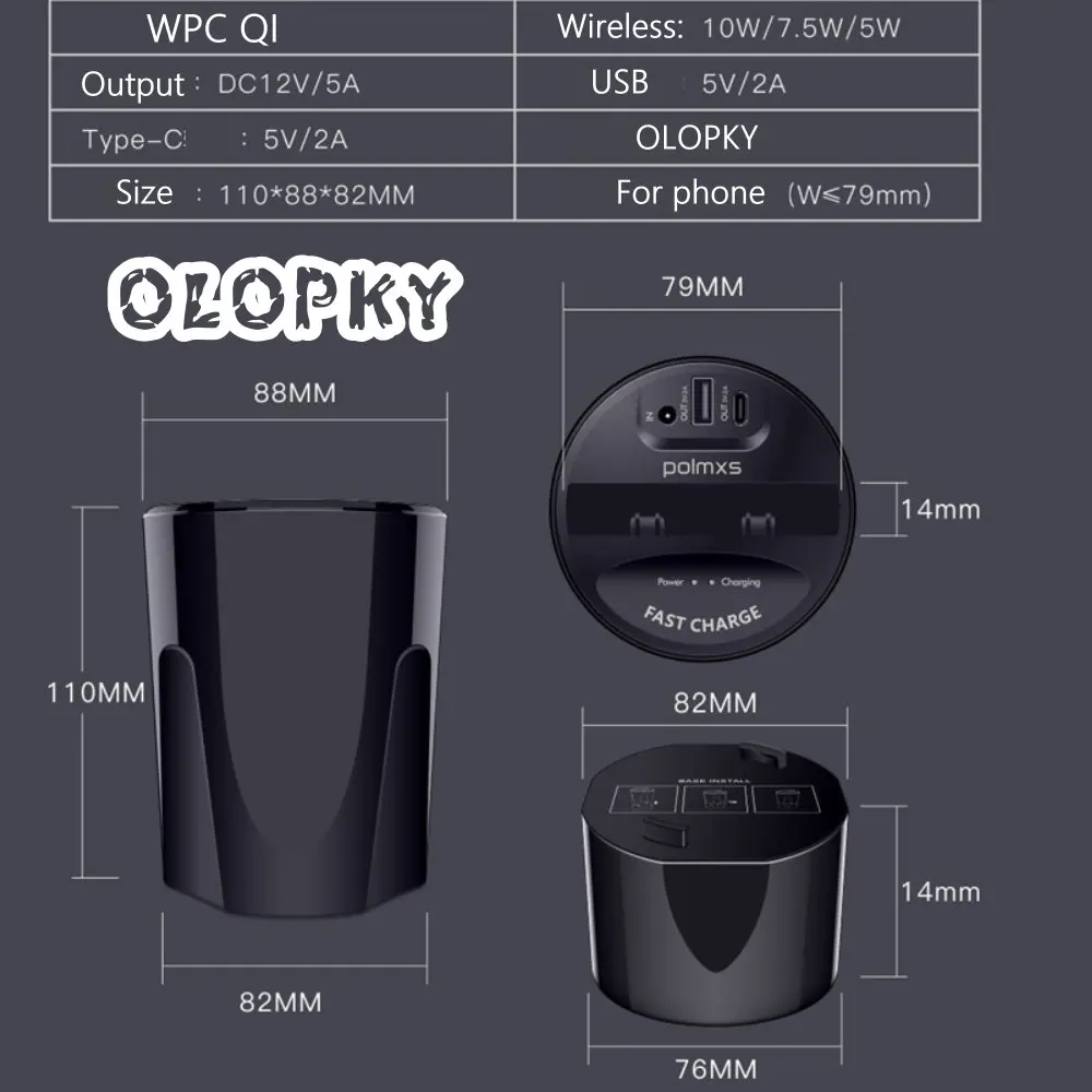 OLOPKY QI Беспроводной зарядки Скрытая зарядное устройство держатель телефона