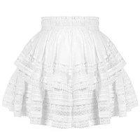 summer boho skirt women 2019 sexy high waist short white hollow out lace skirts womens ball gown saia