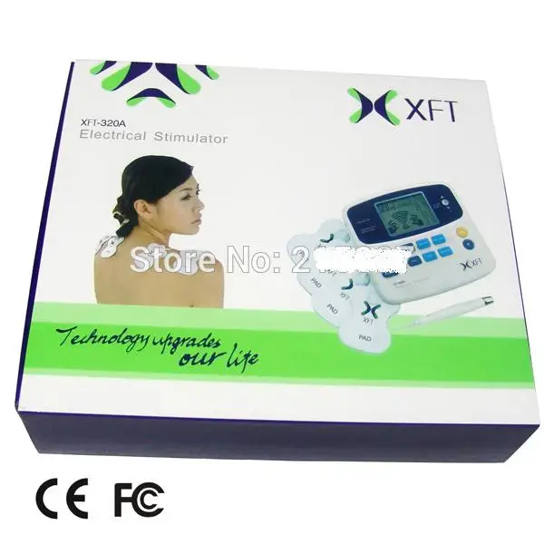 2 Каналы XFT 320 десятки/EMS цифровой массажер с ручка для миостимулятор и наборами по