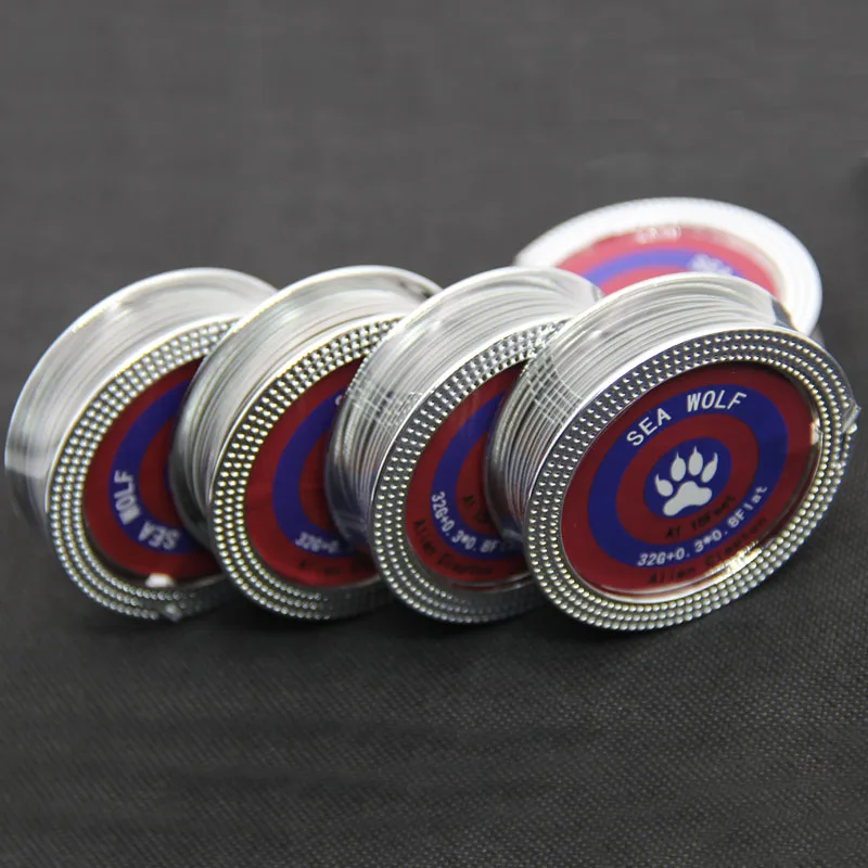 Sea Wolf 5 м/рулон 32 г + 0 3*0 8 плоский Alien Clapton провод для RDA RBA Rebuildable атомайзер