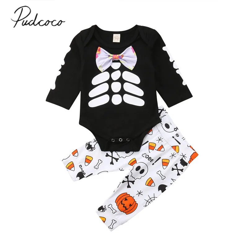 2018 новые брендовые комплекты одежды на Хэллоуин для новорожденных девочек и