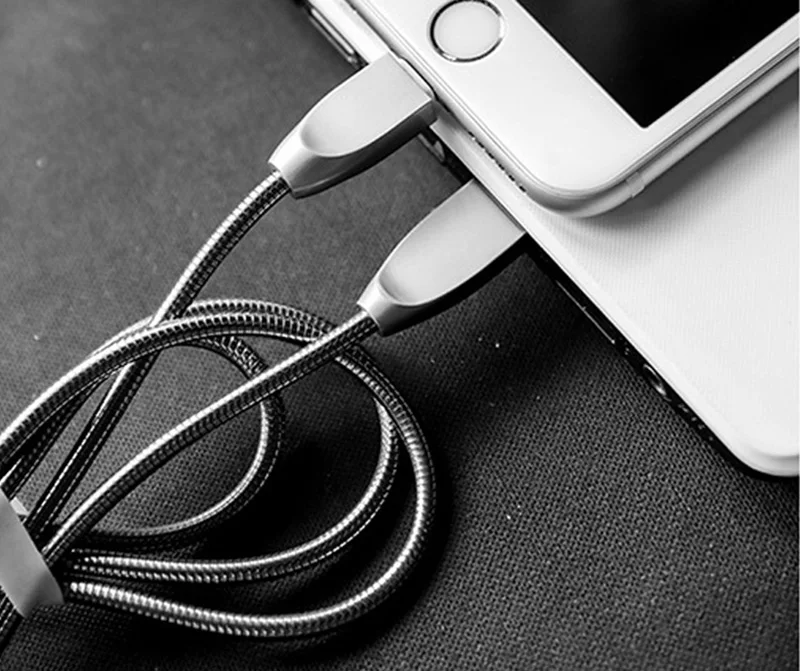 Зарядный usb-кабель для передачи данных для iPhone 6 S 6 S 7 8 Plus 5 5SE X XR XS Max iPad Air Mini адаптер с металлическим проводом