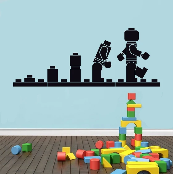 

Free shipping Creative DIY Lego evolution decal, Wall sticker, Lego Wall Art vinyl, Stencil children's room, Decorative cartoon