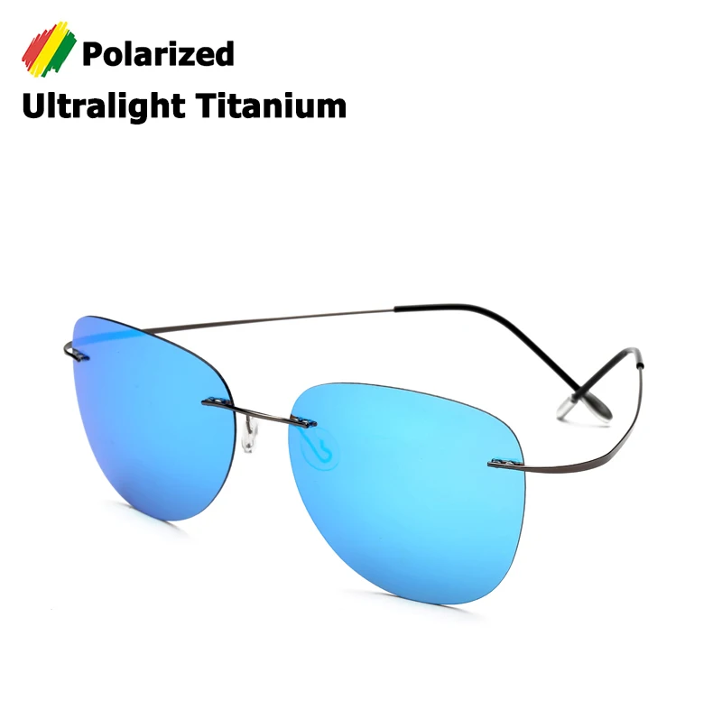 JackJad New Fashion Men Driving Ultralight Titanium Polarized Sunglasses Brand Design Rimless Aviation Sun Glasses Oculos De Sol