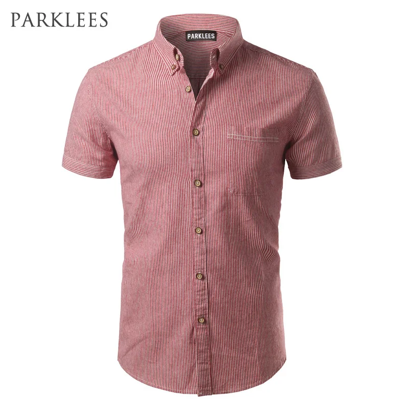 Мужская рубашка в полоску 2017 новый дизайн мужская одежда с коротким рукавом