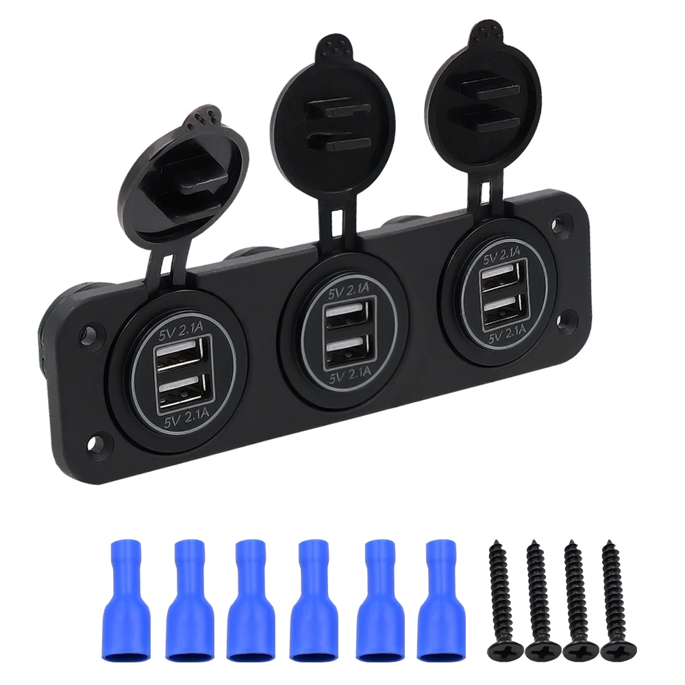 Автомобильный USB автомобильный DC 12 V 24 Двойная апертура 6 порт зарядное устройство