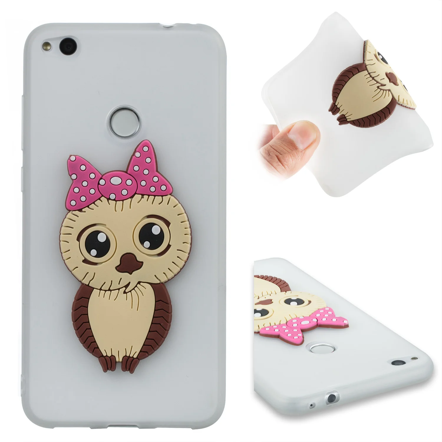 Cute Cartoon Female Owl Pattern For coque Huawei mate 10 P8 P10 P9 Lite Mini pro Y5 Y6 2017 Y7 Prime honor 6A 7X case back cover |