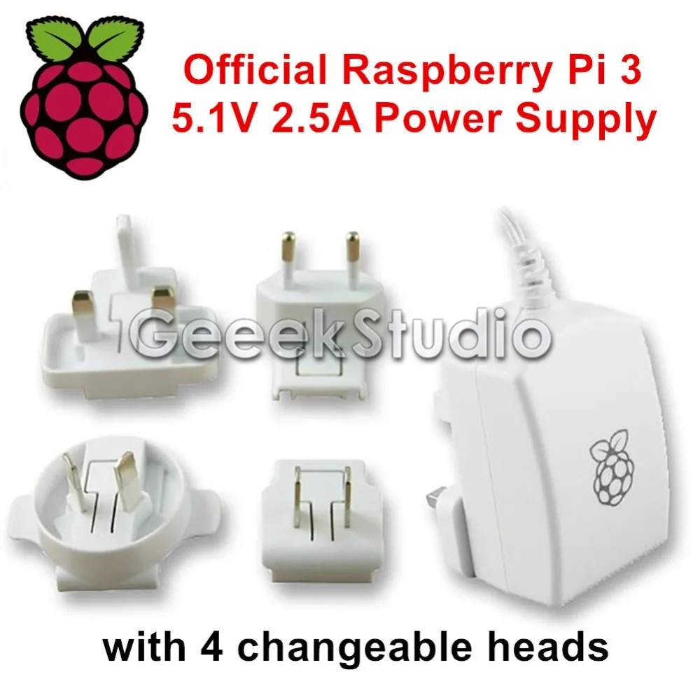 Официальный Raspberry Pi 3 источник питания 5 1 V 2.5A Micro USB зарядное устройство AU/US/EU/UK