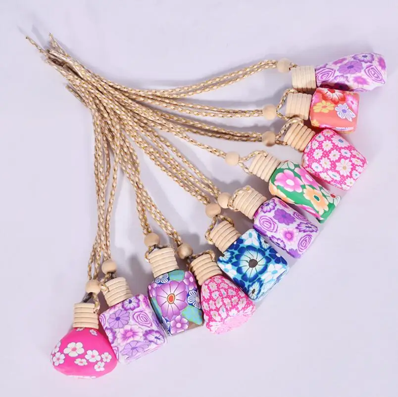 

15 ml Car hanging polymer clay essential oil Perfume empty bottle for car perfume decoration LX3275