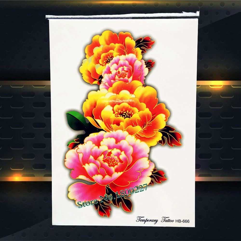 Большая Хна Цветок временная татуировка женская для боди-арта рукава Бабочка