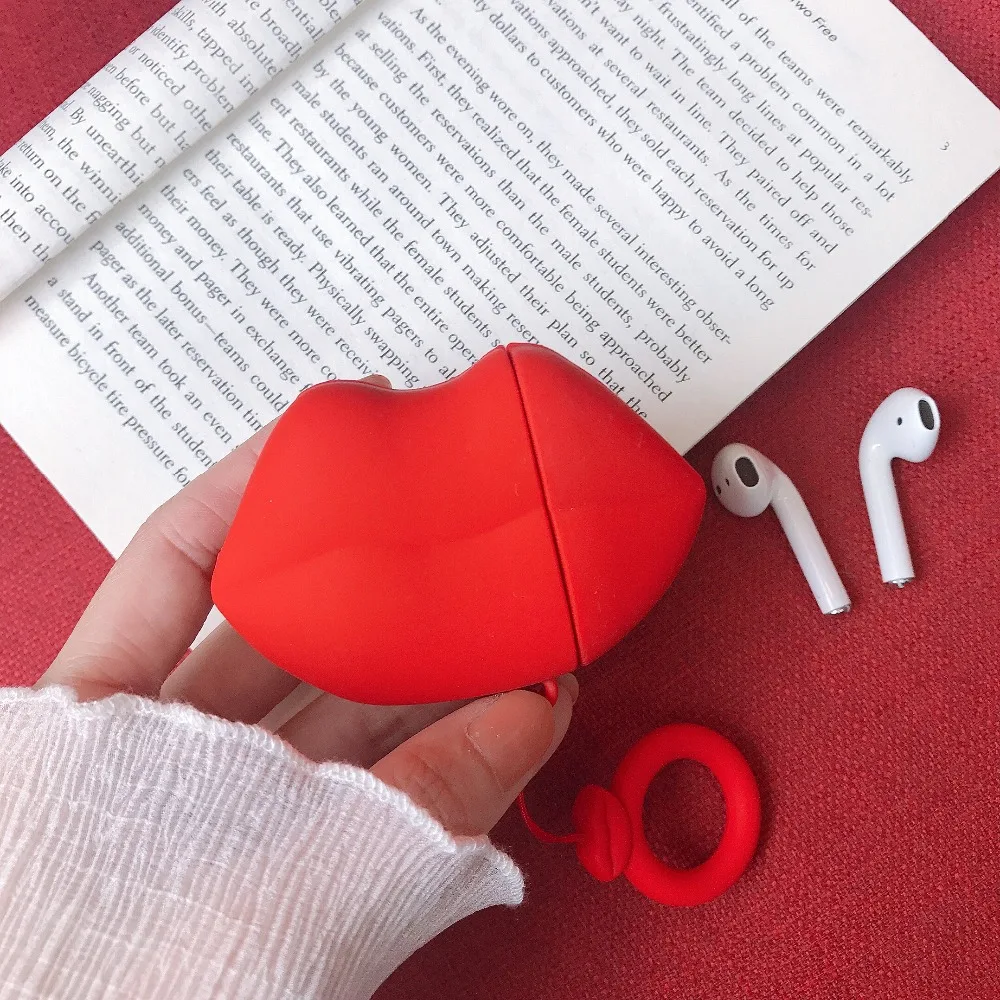 Ms. Red Lips Airpods силиконовый чехол AirPods2 защитный Bluetooth Беспроводная коробка для