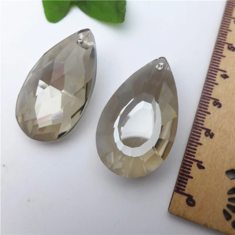 grey pated coating crystals pear/leaf/heart/feather/olive shape chandelier glass pendants DIY accessories tree lamp decorations | Украшения