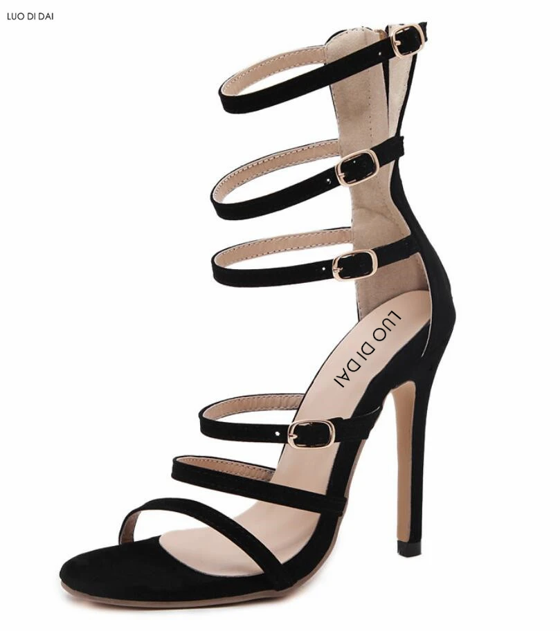 Женские босоножки с открытым носком сандалии-гладиаторы на высоком каблуке