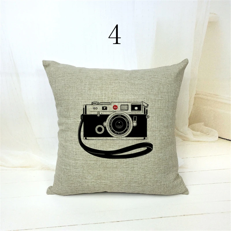 Винтажная простая наволочка из хлопка и льна для стула талии сиденья квадратная