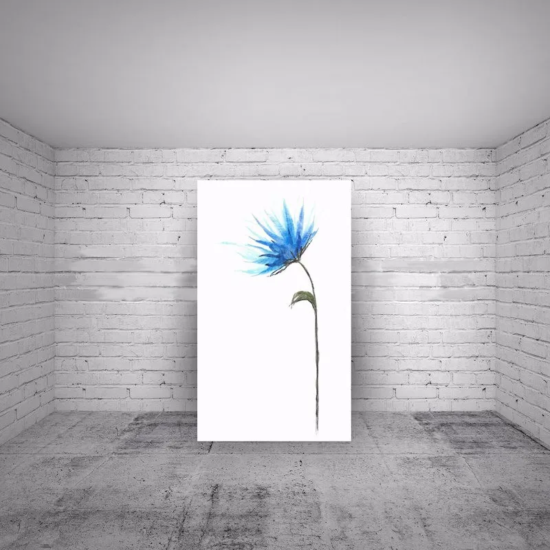 Простой новый дизайн красивый синий цветок на холсте один картина маслом для