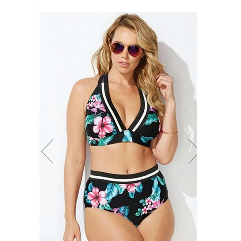 Купальник танкини женский с цветочным принтом пикантный купальник большого