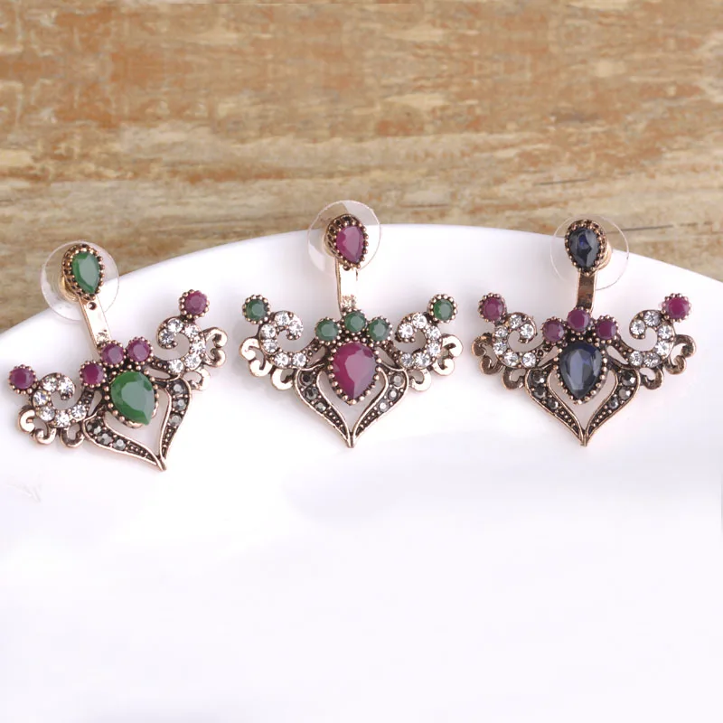 Женские серьги Blucome Винтажные золотого цвета с сердечком двусторонние