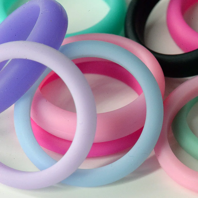 AISHANGNI 5pc/set 3mm Size 4-8 Food Grade FDA Silicone Ring Set Hypoallergenic Flexible Sports Rubber Finger Rings For Women | Украшения и