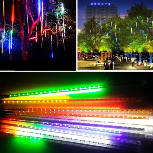 Multicolor 30 см 144 светодиодный/50 см 240 светодиодный светильник метеоритный дождь падающий дождь капля Снег осень Рождественский светильник s, наружное дерево, 8 трубок/комплект - Испускаемый цвет: Multicolor