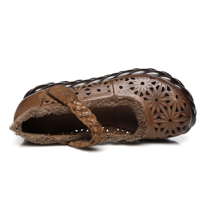 SONDR zapatos de mujer con plataforma/женские туфли на танкетке в этническом стиле из натуральной