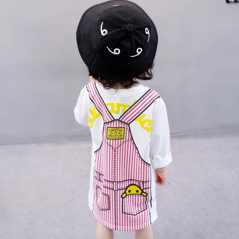 Новая модная весенняя одежда для детей от 1 до 8 лет детская Хлопковое платье с