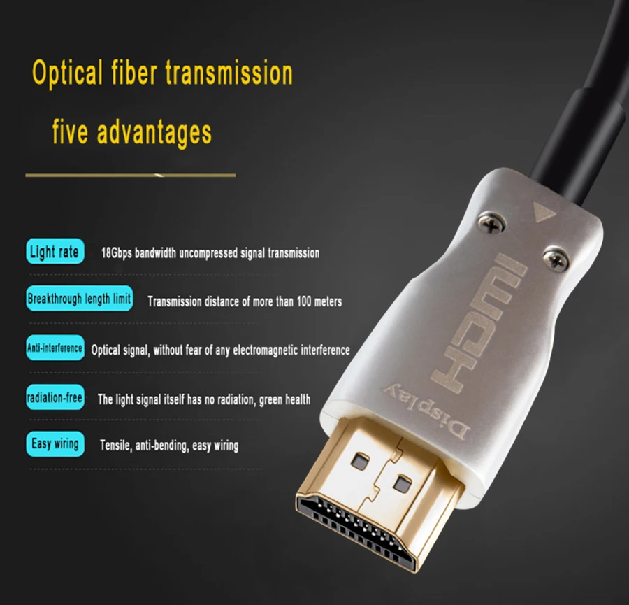 Оптоволоконный Кабель HDMI Оптический 2 0 Поддержка 4K @ 60Hz HDR/высокая Скорость 18 Гбит/