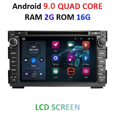 DSP ips 4G 64G Android 9,0 2 DIN Автомобильный dvd-плеер для KIA Ceed gps стерео мультимедийный экран навигация радио приемник головное устройство ПК - Цвет: 9.0 2G 16G LCD