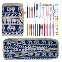12pcs extra long 2 0 8 0mm crochet hook set soft handle knitting needles diy needle art craft with cute animal elephant case