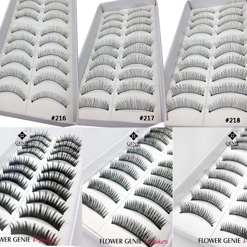 60 пар/лот Mix 6 стили красивые черные полосы накладные ресницы для женщин