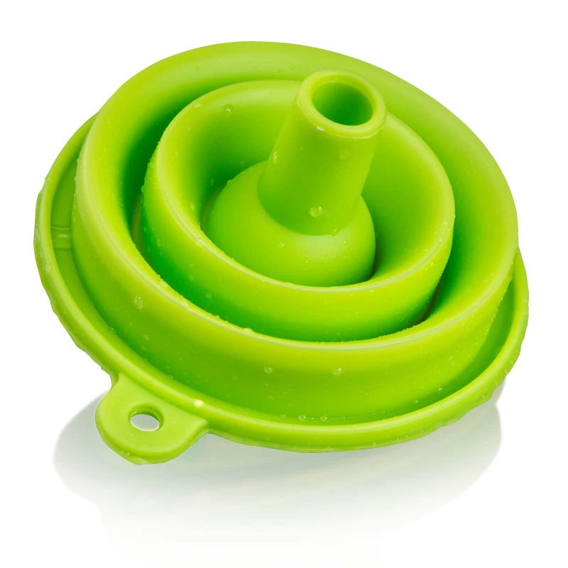 

Kitchen Home Mini Food Grade Silicone Folding Telescopic Funnel Round Shape Collapsible Style Funnel For Water Bottle Hopper
