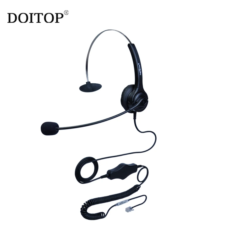DOITOP 4-контактный RJ9 с кристаллической головкой Hands-free колл-центра Шум шумоподавления бинауральные гарнитуры Bluetooth наушники с микрофоном для струйного принтера Desk телефон O5