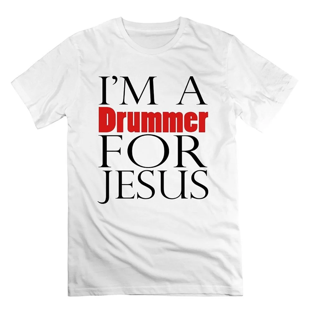 Лето Уличная Футболка Горячая Для Мужчин's я Drummer для Иисуса Чистый хлопок