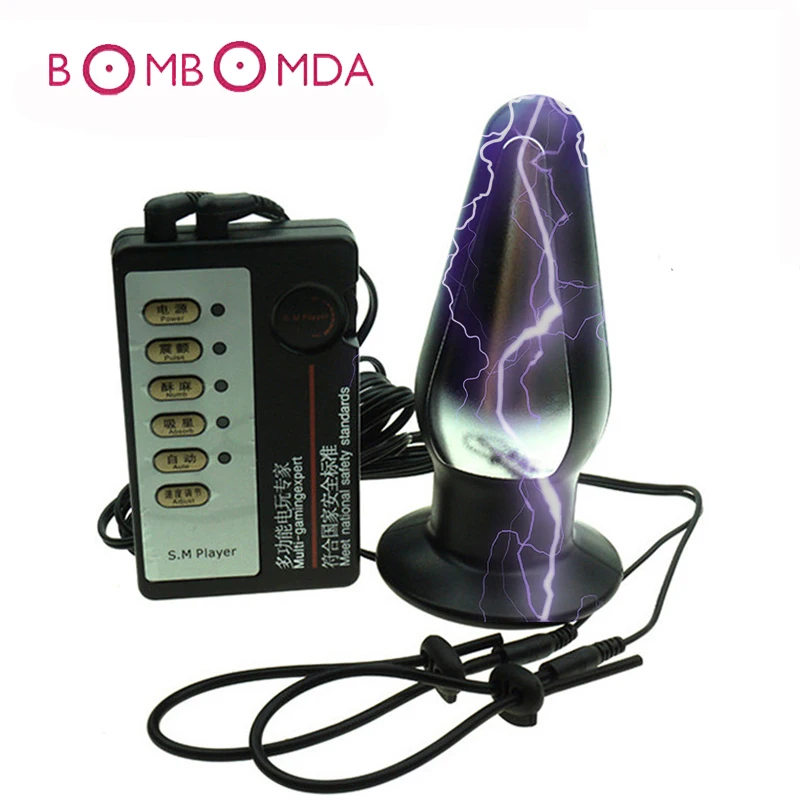 Electric Shock Big Butt Plug 2 Penis Ring Prostate Massager Medical Themed Toys Adults Sex for Men Women Anal Vaginal | Красота и