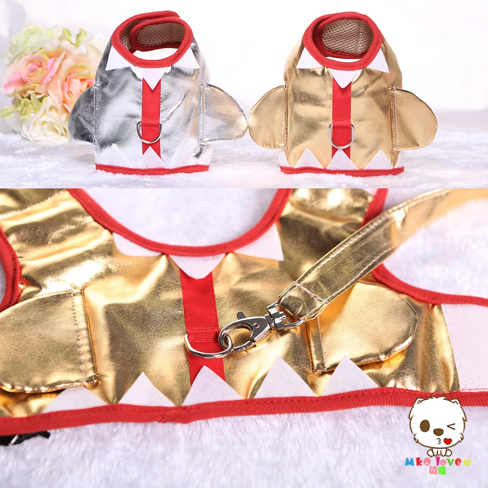 Кожаный ремень для маленьких собак новый дизайн поводки животных в виде акулы