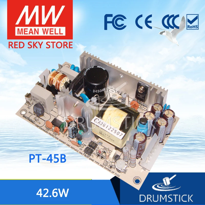 Горячая MEAN WELL PT-45B meanwell PT-45 42,6 Вт тройной выход импульсный источник питания