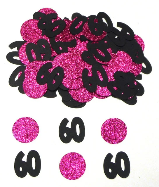 Черные 60 и ярко розовые блестящие круглые для вечеринки разные части дня