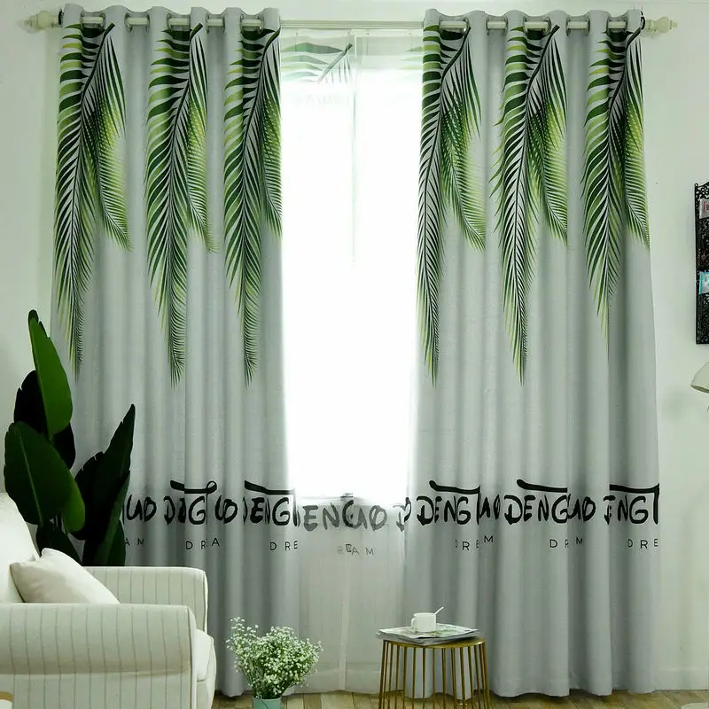 Занавески с растениями для кухни гостиной тюлевые затемняющие шторы занавески