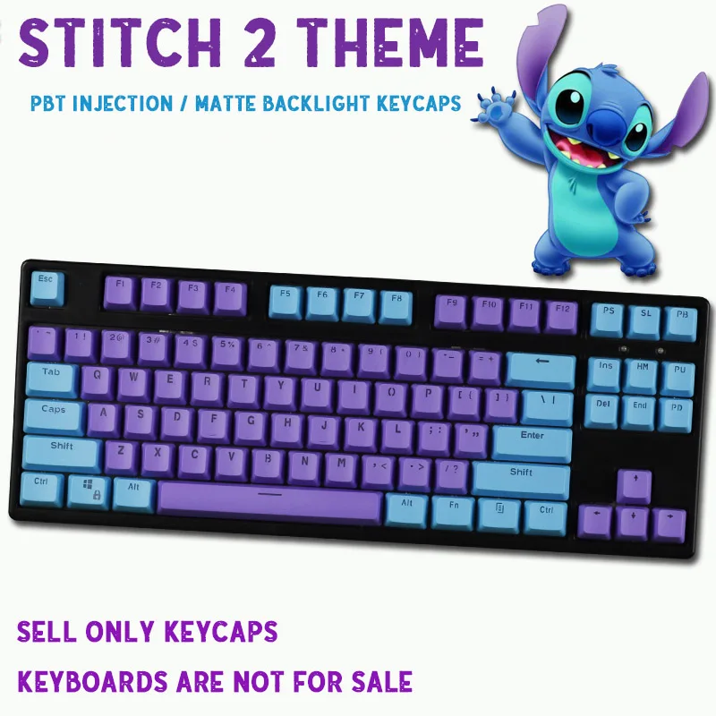 Blue-Purple 87/104 ключ PBT двойной цвет подсветка Keycap колпачки Большой F универсальная Колонка для Cherry MX Ikbc механическая клавиатура - Цвет: Blue-Purple