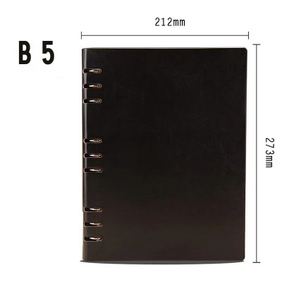 B5 Black A5 A6 новые деловые повседневные ежемесячный планировщик Тетрадь школьные канцелярские личный журнал распорядок дня Журнал Планировщик дневник, записная книжка С ПЕРЕПЛЕТОМ с листьев подарок - Цвет: B5 Black